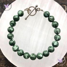 Seraphinite Healing Bracelet With Silver Toggle Clasp